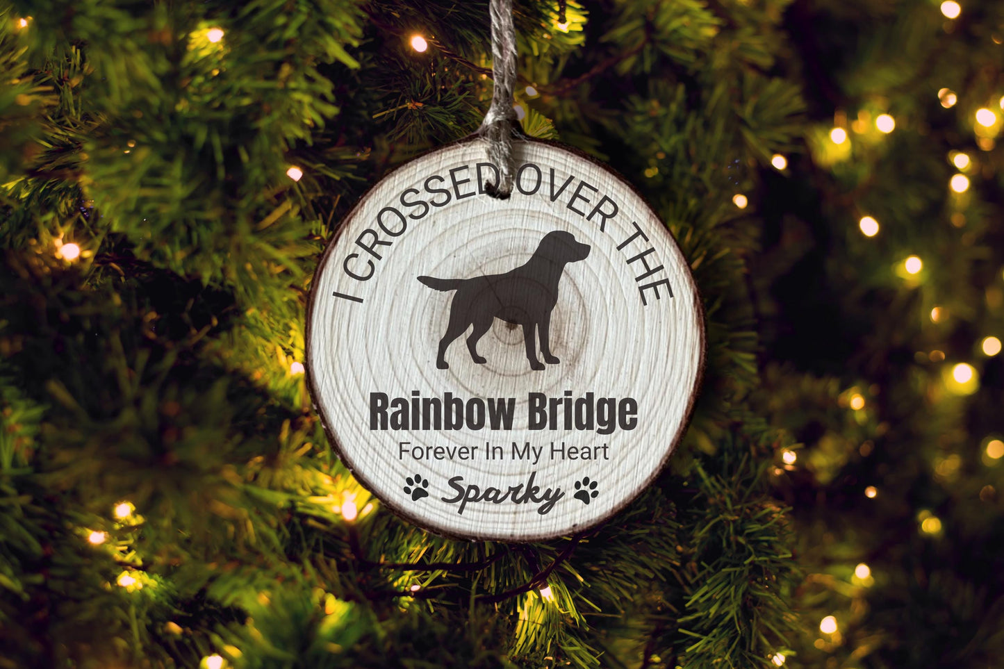 Labrador Retriever Rainbow Bridge Ornament, Personalized Dog Memorial, Custom Pet Loss Gift