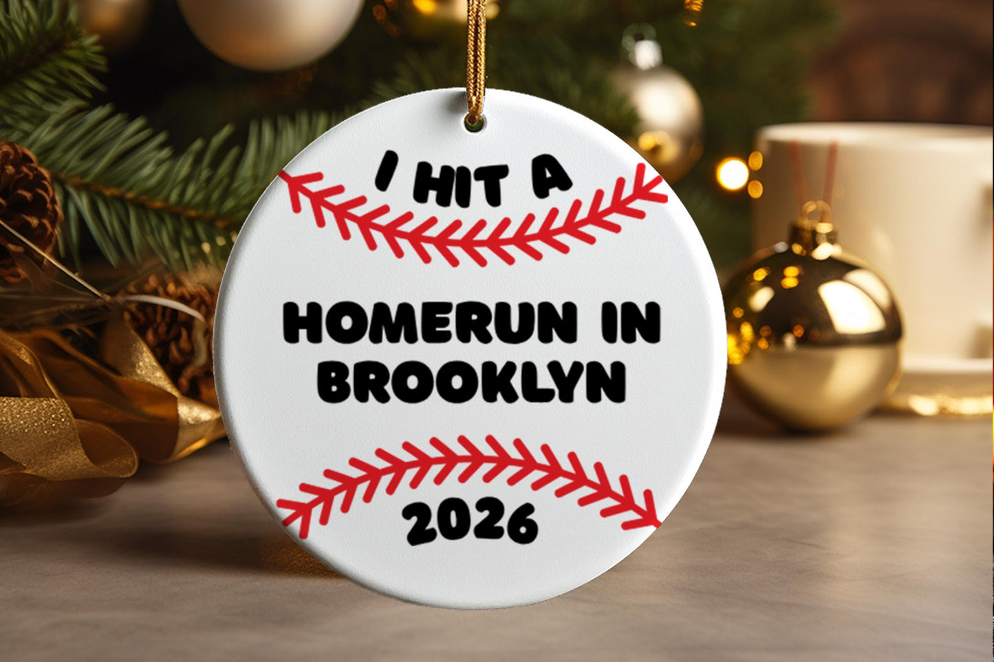 Personalized Baseball Christmas Ornament 2026, Custom Team Name Gift, Player Keepsake