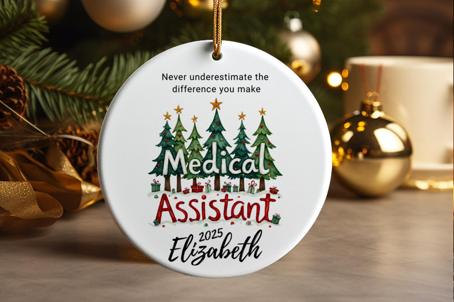 Personalized Medical Assistant Ornament 2026, MA Christmas Gift, Healthcare Keepsake