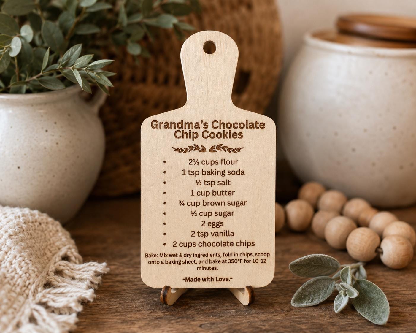 Personalized Family Recipe Keepsake | Handwritten Recipe | Cutting Board Ornament, Magnet or Plaque | Memorial Gift