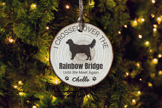 Golden Retriever Rainbow Bridge Ornament, Personalized Dog Memorial, Custom Pet Loss Gift
