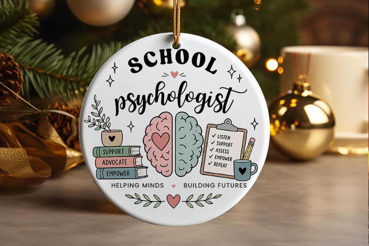 School Psychologist Ornament, Psychology Staff Christmas Gift, Mental Health Advocate Keepsake, Counselor Appreciation