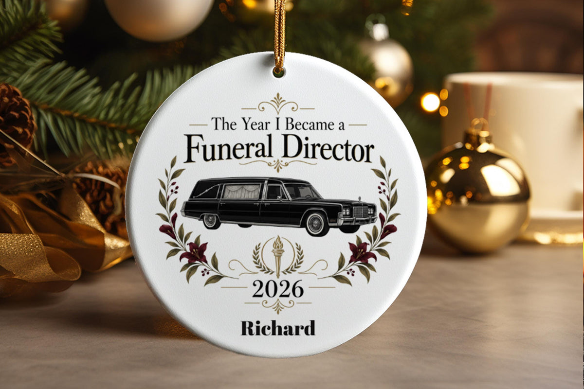 Personalized Funeral Director Ornament 2026, Mortician Christmas Gift, Custom Name Keepsake, Embalmer Graduation Present