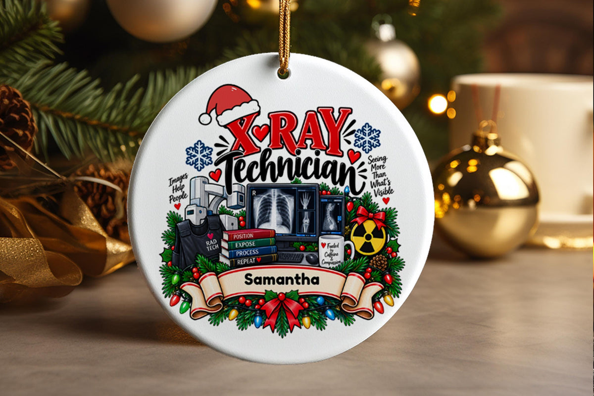 Personalized X-Ray Tech Ornament, Radiologic Technologist Christmas Gift, Radiology Technician Ornament