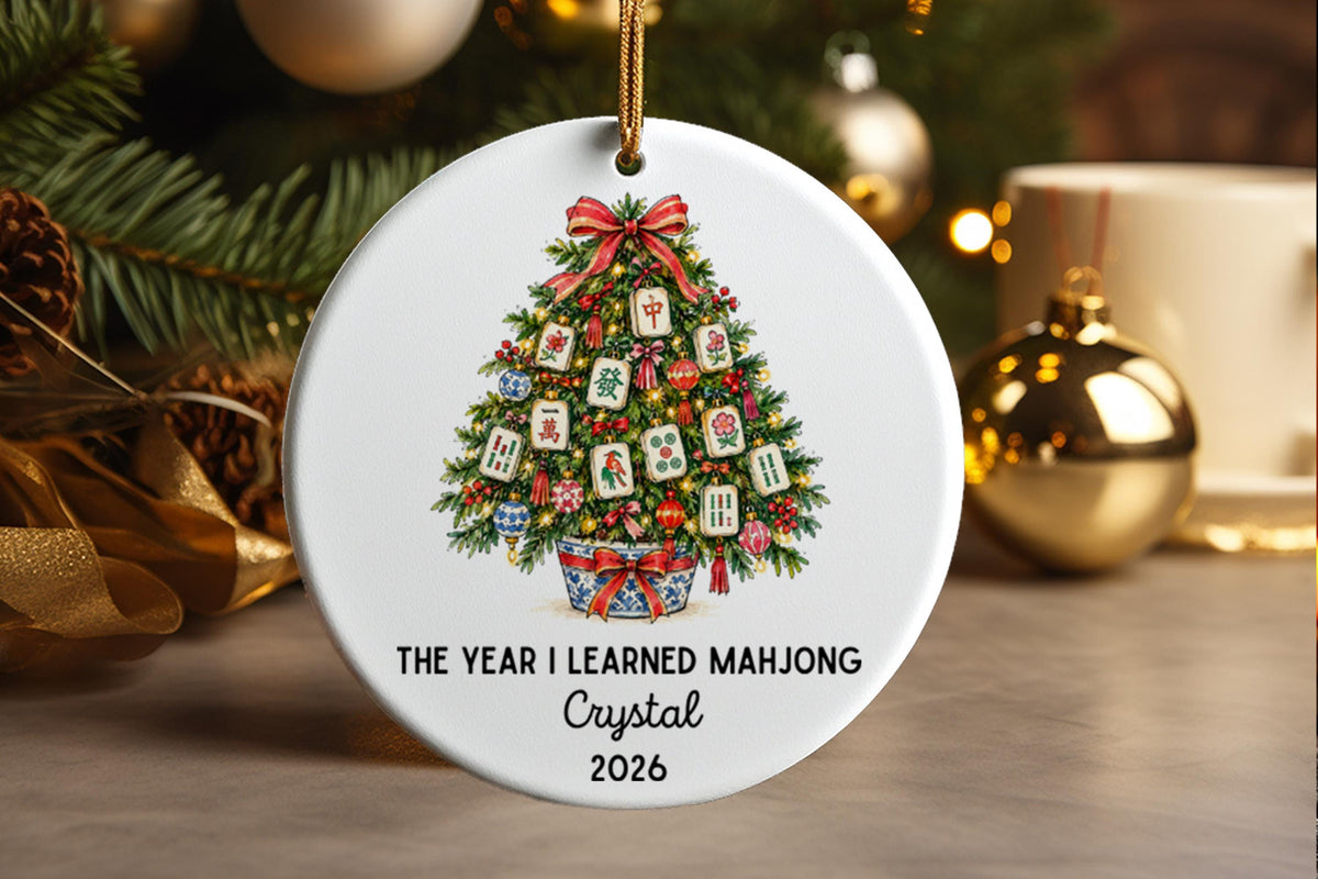Personalized The Year I Learned Mahjong Ornament, Merry Christmas Tree Keepsake, Player Gift