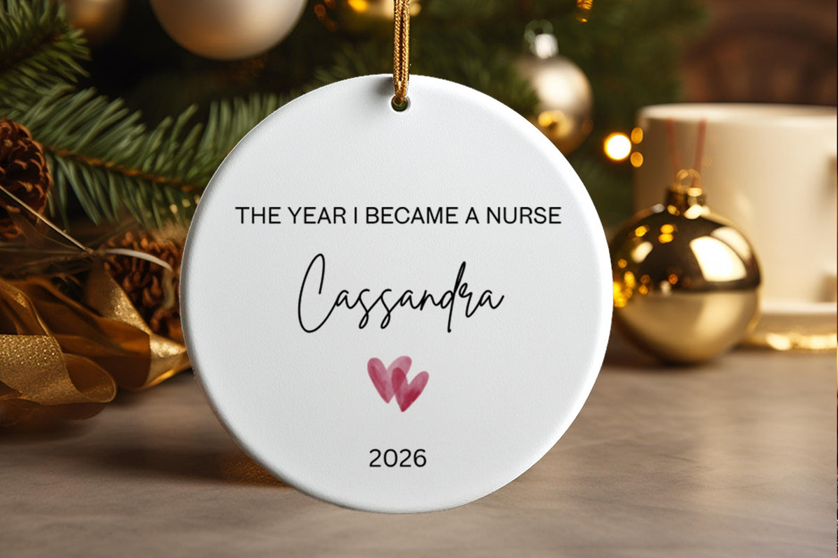 Personalized New Nurse Ornament, Year I Became a Nurse, RN Graduation Gift