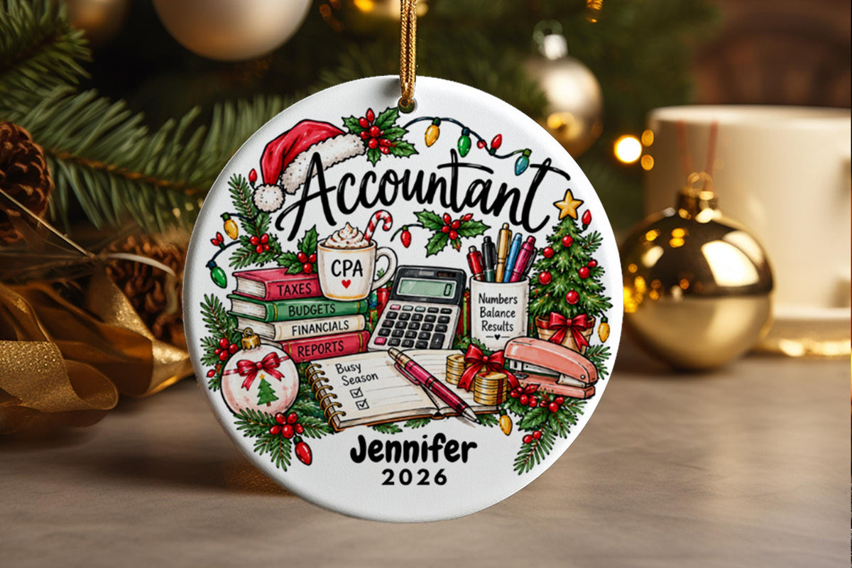 Personalized Accountant Christmas Ornament, CPA Gift, Bookkeeper Holiday Keepsake, Finance Professional Decor
