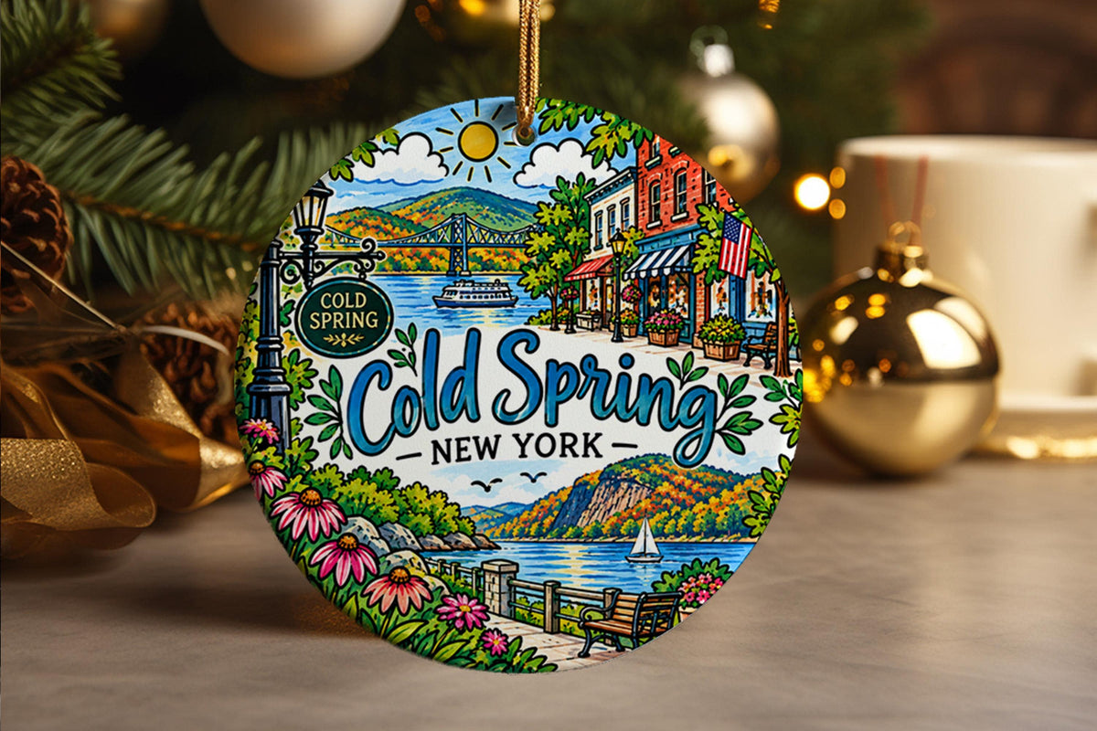 Cold Spring NY Ornament, Hudson Valley Christmas Keepsake, New York Travel Souvenir Gift