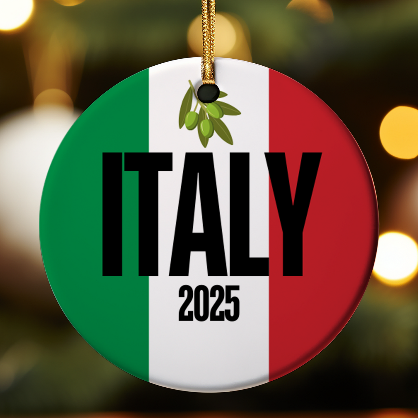 Italy Christmas Ornament Italian Flag Souvenir Travel Gift Personalized Year Unique Holiday Keepsake
