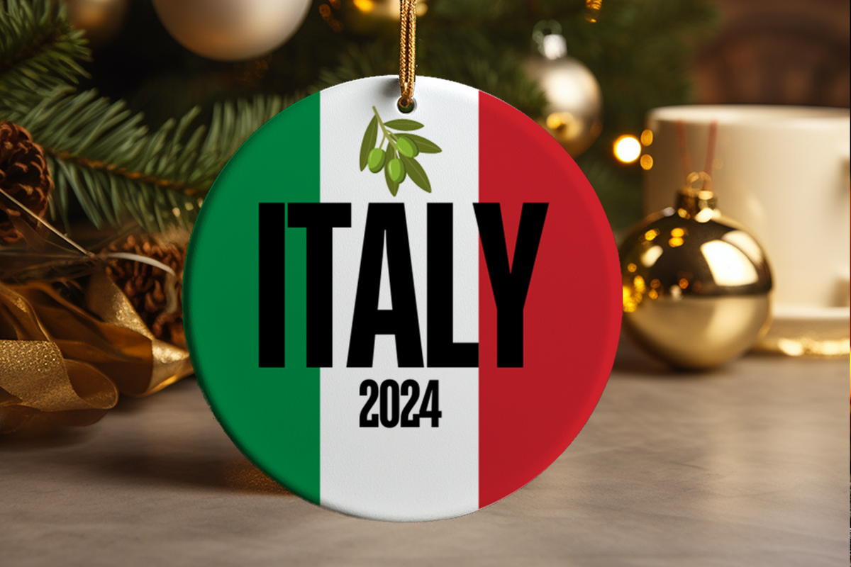 Italy Christmas Ornament Italian Flag Souvenir Travel Gift Personalized Year Unique Holiday Keepsake