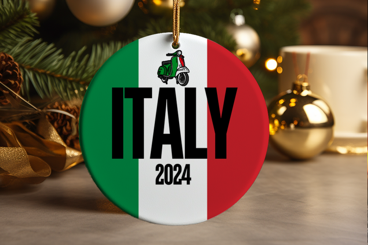 Italy Christmas Ornament Italian Flag Souvenir Travel Gift Personalized Year Unique Holiday Keepsake