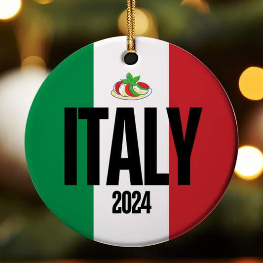 Italy Christmas Ornament Italian Flag Souvenir Travel Gift Personalized Year Unique Holiday Keepsake