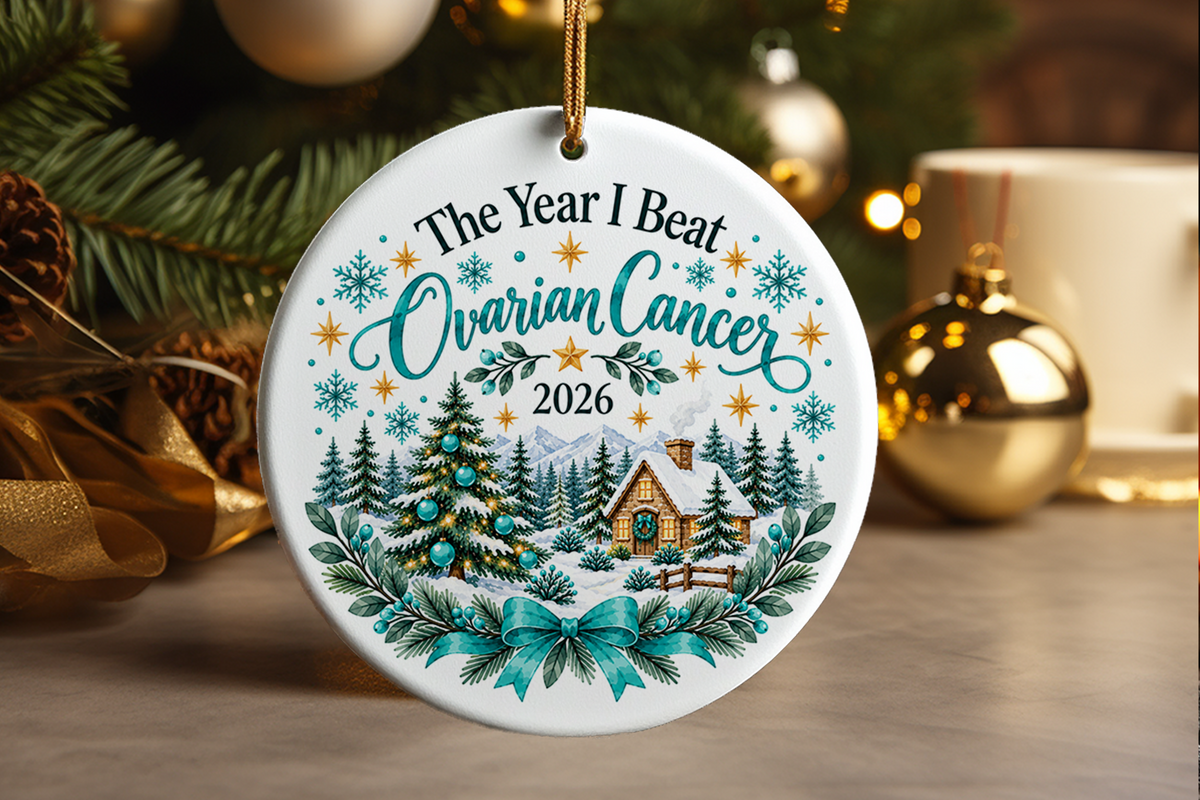 Ovarian Cancer Survivor Ornament 2026, Remission Celebration Gift, Cancer Free Christmas Keepsake